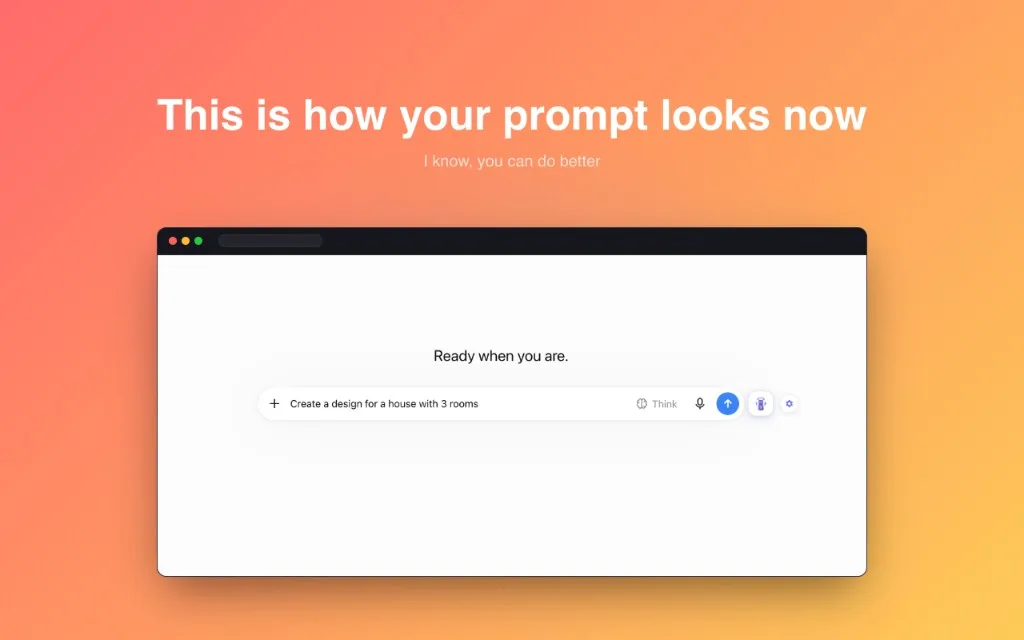 A short, vague prompt typed into ChatGPT before improvement